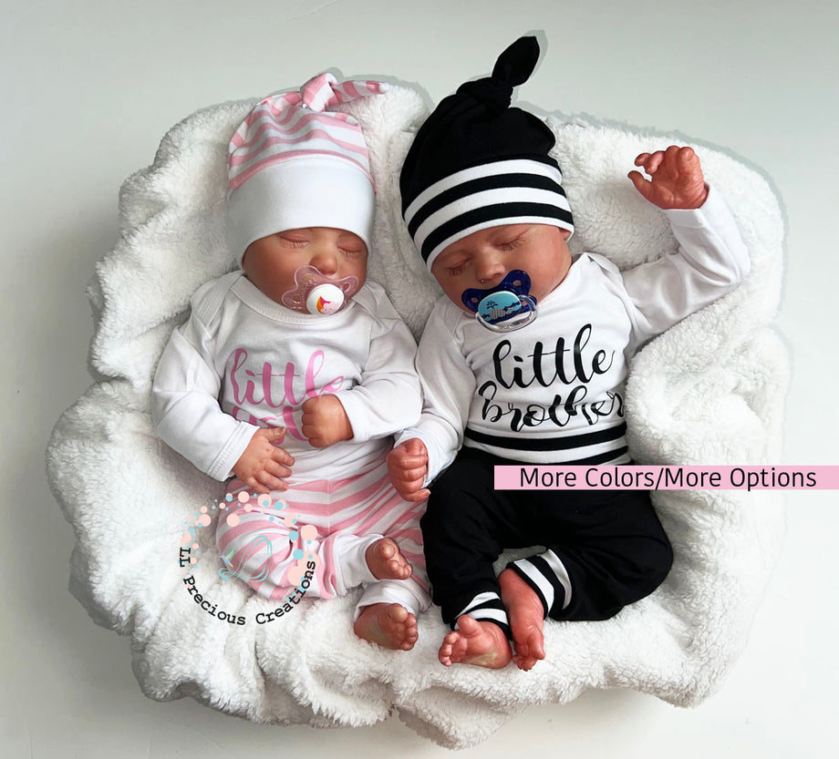 Twin Solid Color Little Sister Brother Baby Outfits – LL Precious