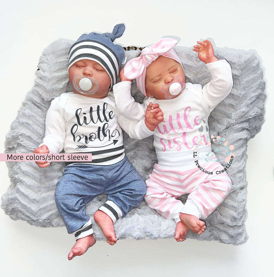 Matching Twin Little Sister Little Brother Newborn Coming Home