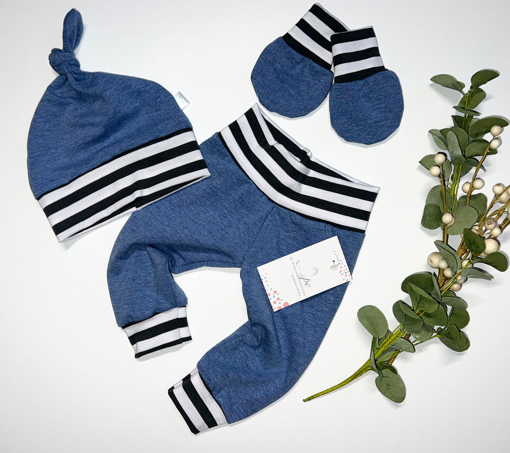Baby Boy Heather Denim Blue Handmade Outfit Set by LL Precious Creations
#llpreciouscreations #littlebrother #babybrother #newbornbabyboy #newbornboyoutfit #navyboyoutfit 
#cominghomeoutfit #babyhandmadeoutfit #navyoutf #babyboygift #momtobegift #babyshowergift #newbaby #newborngift #giftfornewbornbaby #handnmade 