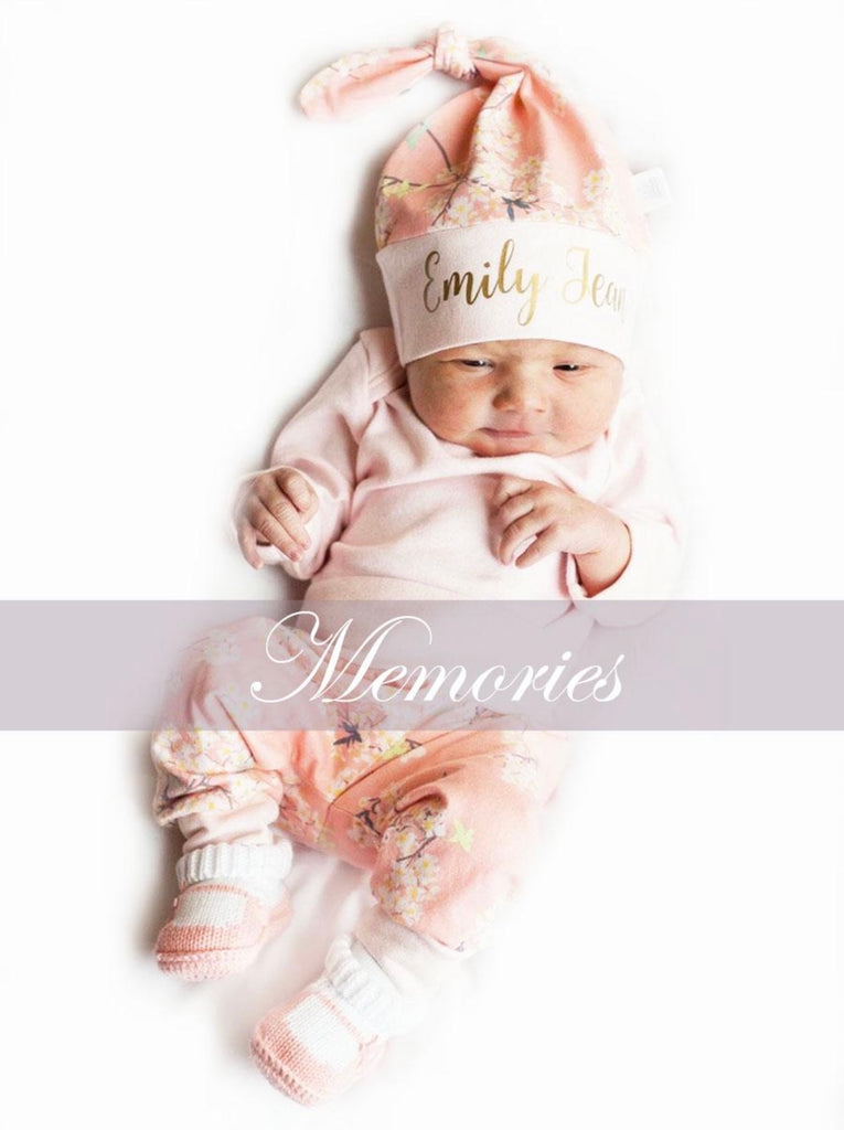 Pink Cherry Blossom floral baby girl outfit LOVED 
#llpreciouscreations #babygirloutfit #newbornoutfit #cominghomeoutfit #loved #newbornbabygirl #babyshowergift #babygift #newbornclothes #handmade 