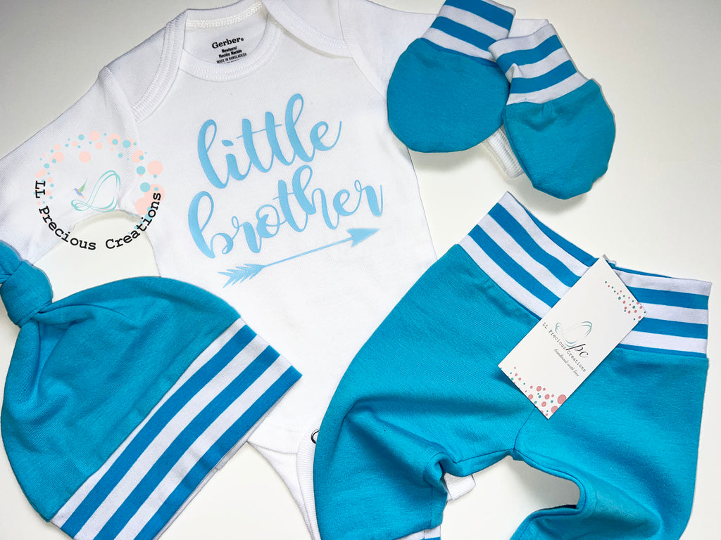 Little Brother Baby Boy Handmade Outfit Set by LL Precious Creations
#llpreciouscreations #littlebrother #babybrother #newbornbabyboy #newbornboyoutfit #navyboyoutfit 
#cominghomeoutfit #babyhandmadeoutfit #navyoutf #babyboygift #momtobegift #babyshowergift #newbaby #newborngift #giftfornewbornbaby #handnmade 