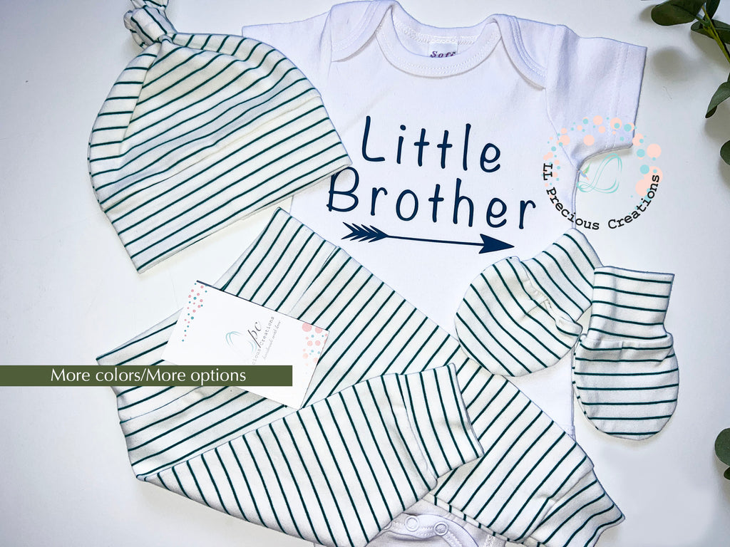 Little Brother Baby Outfit Set Teal Stripes by LL Precious Creations
#llpreciouscreations #littlebrother #tealoutfit #newbornbabyboy #newbornboyoutfit #Personalizedbabyhat
#cominghomeoutfit #babyhandmadeoutfit #tealstripesoutfit #babyboygift #momtobegift #babyshowergift #newbaby #newborngift #giftfornewbornbaby #handnmade 