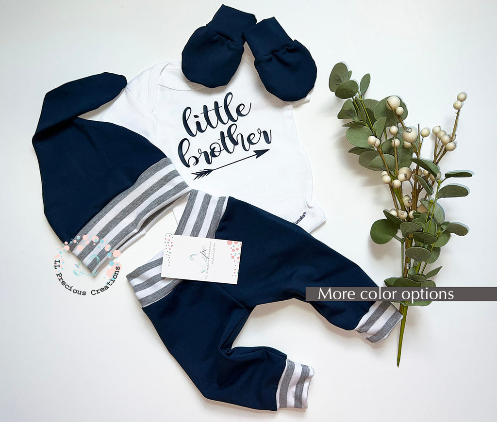 Little Brother Baby Boy Navy Outfit Set by LL Precious Creations
#llpreciouscreations #littlebrother #babybrother #newbornbabyboy #newbornboyoutfit #navyboyoutfit 
#cominghomeoutfit #babyhandmadeoutfit #navyoutf #babyboygift #momtobegift #babyshowergift #newbaby #newborngift #giftfornewbornbaby #handnmade 