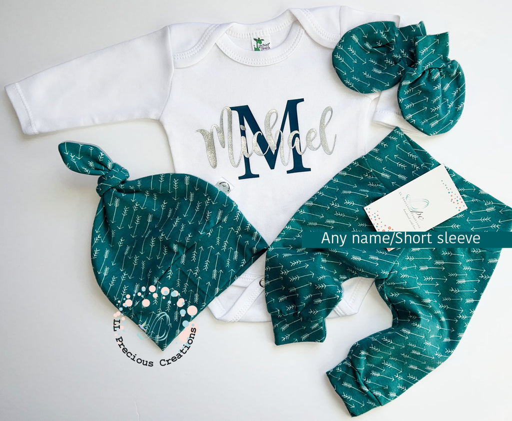 Personalized Baby Boy Teal Outfit Coming Home Outfit Set
#llpreciouscreations #personalizedboyoutfit #cominghomeoutfit #babygift #personalizedbabygift #newbornbabyboy #handmadeoutfit 